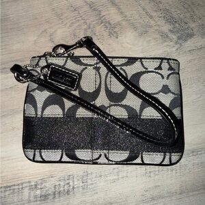 Coach Black & White Signature Wristlet